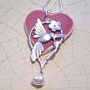 Ceramic Heart Hummingbird Pendant   necklaces & pendants