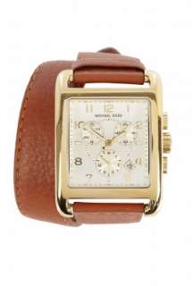 Michael Kors Watches  Brown Wrap Leather Strap Watch by Michael Kors