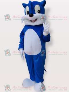 Blue Cat Short Plush Adult Mascot Costume