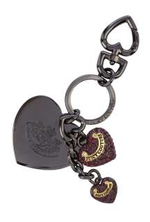 Gunmetal Hot Pink Heart Keyring by Juicy Couture Accessorie   Metallic 