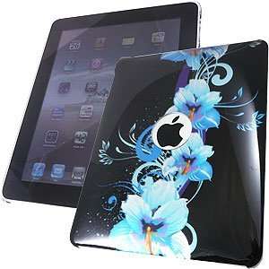  Back Cover for Apple iPad (1st gen.) Blue Flowers Black 