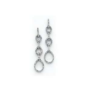    14k White Gold Diamond Teardrop Earrings   JewelryWeb Jewelry