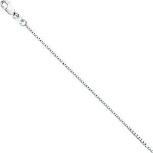  18k Solid White Gold .8 mm Box Chain Necklace 18 Jewelry