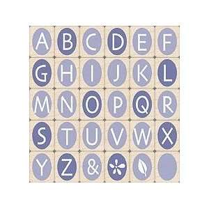  Oval Uppercase Alphabet Letters Wood Mounted Rubber Stamp 