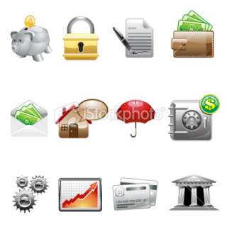 Royalty Free Stock Photos on Financial And Money Icon Set Royalty Free Stock Vector Art
