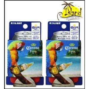  (2) Corona Extra Parrot Beer Can Koozies Cooler: Sports 
