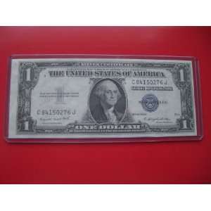   Silver Certificate One Dollar Blue Seal Bill Note C 84150276 J