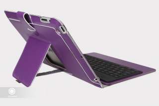   Leather Case+Wireless Bluetooth Keyboard accessories for iPad 2 Purple