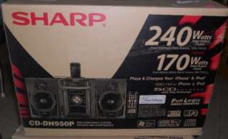 New Sharp 240W 5 Disc CD iPod Compact Stereo 2 Way Speaker System CD 