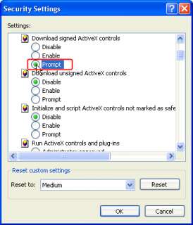 Scroll down to ActiveX Controls and Plugins