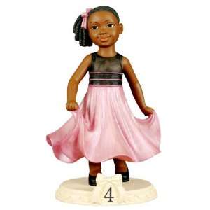  African American Figurine Birthday Girl Age 04: Home 