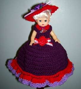 CROCHET Air Freshener Doll TP Cover, RED HAT LADY, New  