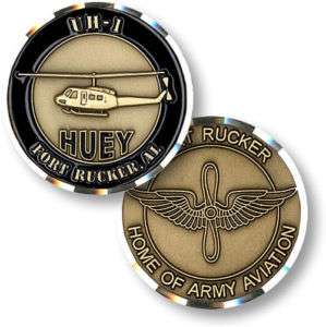 ARMY FORT RUCKER ALABAMA HUEY CHALLENGE COIN  