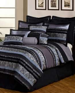   Black 12 Piece Comforter Sets   Bed in a Bag   Bed & Baths