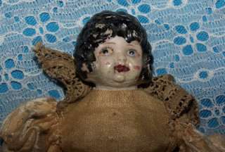 ANTIQUE BISQUE CHINA HEAD CHILD DOLL OLD CLOTHING  