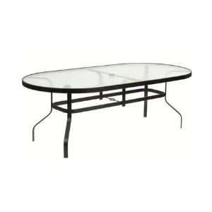   Tables 36 x 54 Oval Glass Dining Table Antique Silver Finish: Home