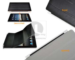 Slim Black Smart Cover Magnetic Hard Stand For Apple iPad 2 EP04