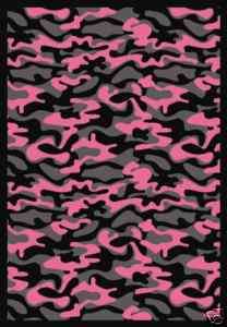 PINK  CAMO AREA RUG  Awesome Unique Great Looking  