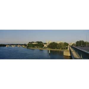 Arch Bridge Across a River, Avignon Bridge, Rhone River, Avignon, Cote 