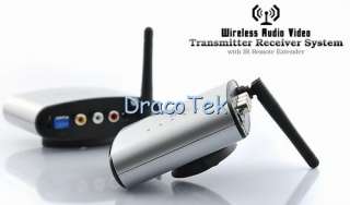 Wireless Audio Video Transmitter Receiver System with IR Remote 
