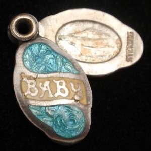 Religious Medal for Baby Vintage Sterling Silver Charm  