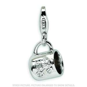 AMORE LA VITA STERLING SILVER BABY CUP W/LOBSTER CLASP CHARM  