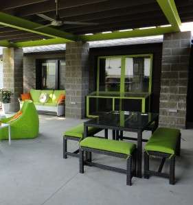 Rattan Wicker 5pc Outdoor Patio Furniture Dining Set  