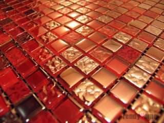 Sample Glass mosaic tile Red Wall kitchen backsplash  