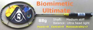 Dunlop Biomimetic ULTIMATE badminton racket racquet 88g  