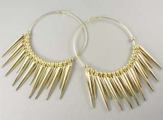 Gold Spike Hoops Earrings Basketball Wives POPARAZZI inspired 