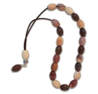 Worry Beads   Komboloi   Natural Mookaite Gemstone   Beads in Rice 