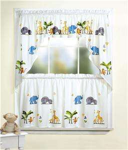 MENAGERIE 56x12 Tailored Valance Kitchen Curtain Pair Combined 