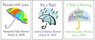 15 Baby Shower Umbrella Parisol Tea Bag Labels Personalized Party 