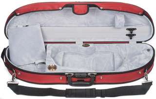 Bobelock Half Moon Puffy 1047P 4/4 Violin Case with Red Exterior and 