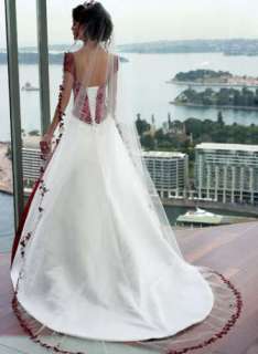 New White/Red Wedding Dress /bridal gown SizeCustom  