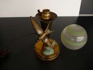 Fine & Authentic 1925s Art Deco Table Lamp Bird Statue Swallow  