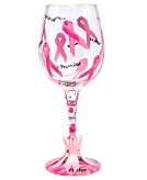    Lolita Wine Glass, Pink Ribbon  