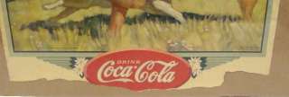 1937 Drink Coca Cola Fishing Boy & Dog Paper Calendar Top N.C. Wyeth 
