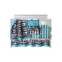 Teal Funky Zebra Fitted Crib Sheet  Target