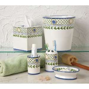  Casafina Blue Lattice Pedestal Soap Dish 5 1/2l x 4 1/4w 