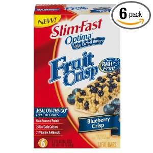 Slim Fast Optima Meal Fruit Crisp Bar, Blueberry, 1.69 Ounce Bars in 6 