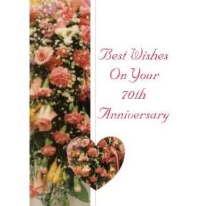  Happy 70th Wedding Anniversary Card Flower Bouquet Health 