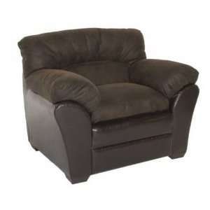  Emerald Braxton Brown Microfiber and Faux Leather Chair 