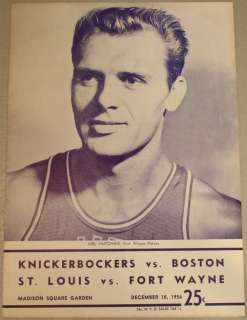 1956 New York Knicks Celtics Pistons Hawks MSG Program  