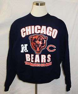Chicago Bears NAVY BLUE Crew Neck Sweatshirt   Adult XL  