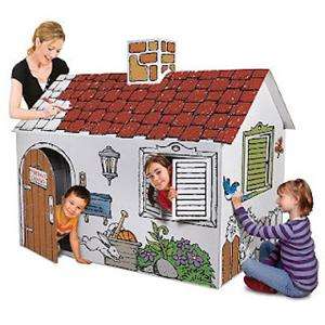 DISCOVERY KIDS COLOR ME PLAYHOUSE FORT PLAY DOLL HOUSE CRAFT CARDBOARD 