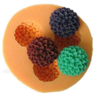   Silicone Handmade Soap Candle Mold Mould   3 cavity flowers  