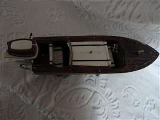 Vintage Dual Cockpit 1950s Wooden Chris Craft Style Toy Boat  