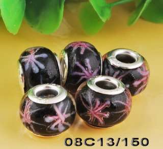 20p 12Colors Chrysanthemum Flower Murano Glass Spacer Beads Fits 