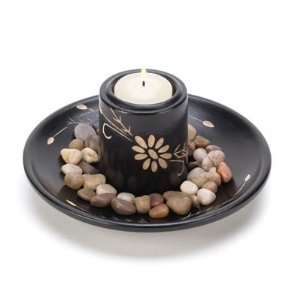   Daisy Flower Motif Deluxe Tealight Candle Holder Decor